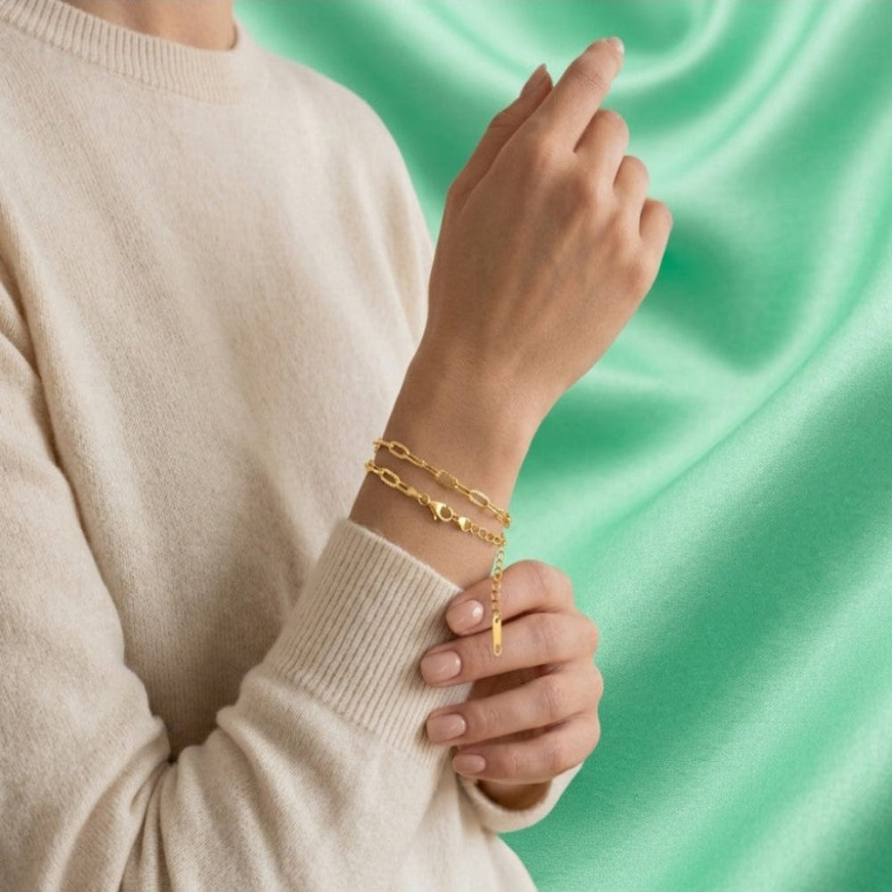 Pulsera de eslabones diamantados
