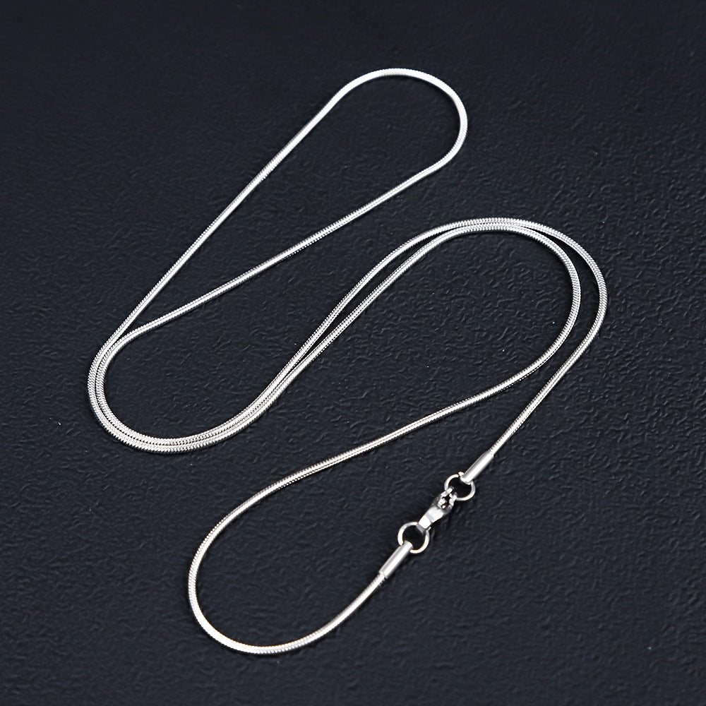 Cadena tipo snake plateada