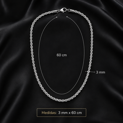 Cadena Rope plata 3mm.