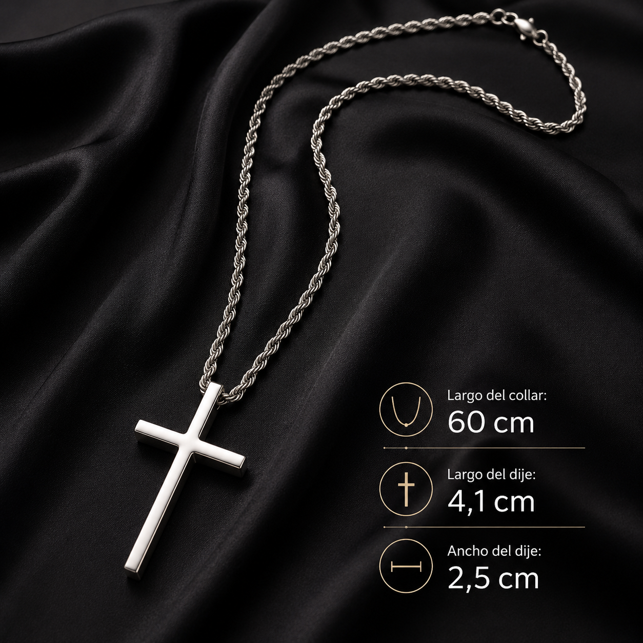 Cadena y Cruz Plata