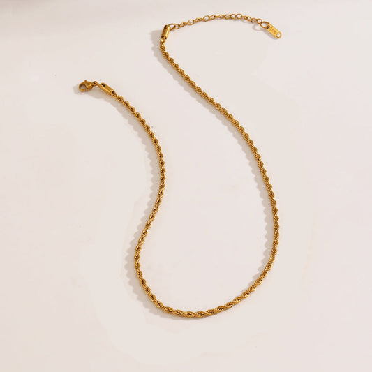 Cadena clásica retorcida mujer 2mm oro